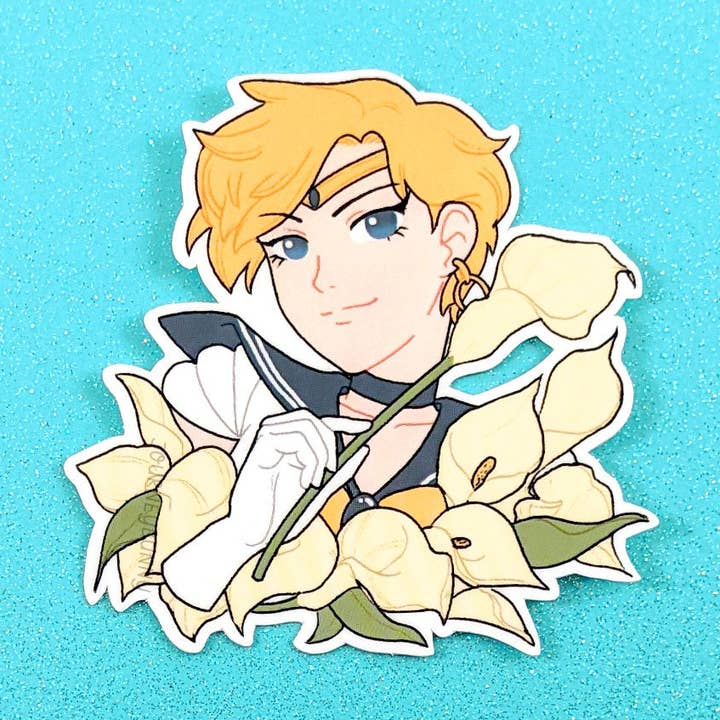 Autocollant en vinyle imperméable Uranus Magical Girl Uranus pour la vente par Journeybunny