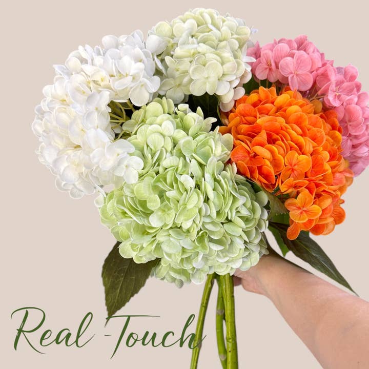 Angel Isabella - Wholesale Artificial Flowers - 22" Large Bloom Ultra Realistic Real Touch Hydrangea