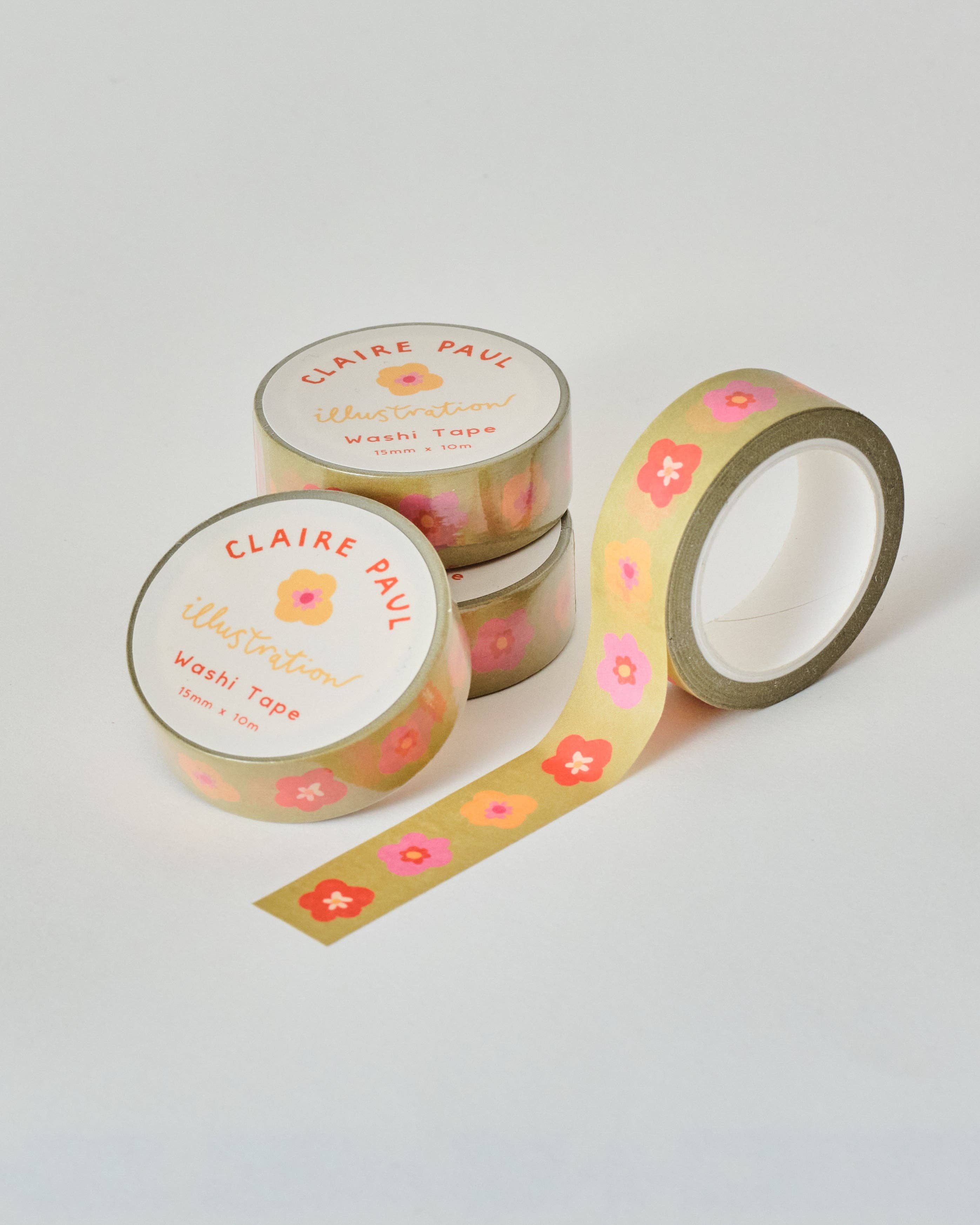 Claire Paul - Vente Rubans adhésifs Washi - Washi tape floral vert0