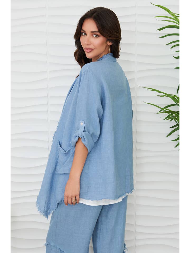 MILIO MILANO - Vendita all'ingrosso Cardigan - Donna - CARDIGAN ASIMMETRICO IN LINO DRAPPEGGIATO (12363/154117)2