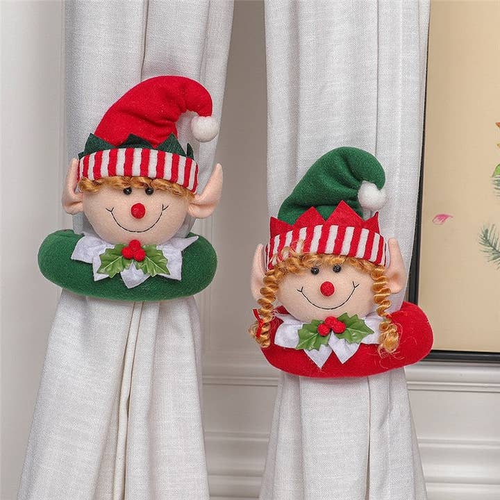 Ekartini - Wholesale Christmas decoration - Cartoon Elf Doll Curtain Holder Christmas Home Decoration2