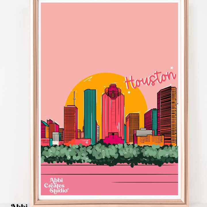 Abbicreates Studio LLC - Vendita all'ingrosso Stampa artistica - Stampa artistica Houston Texas Skyline1