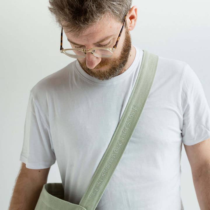 Tintok - Wholesale Crossbody Bag - Unisex - Mira Canvas Bag - Sea Foam 100% organic cotton0