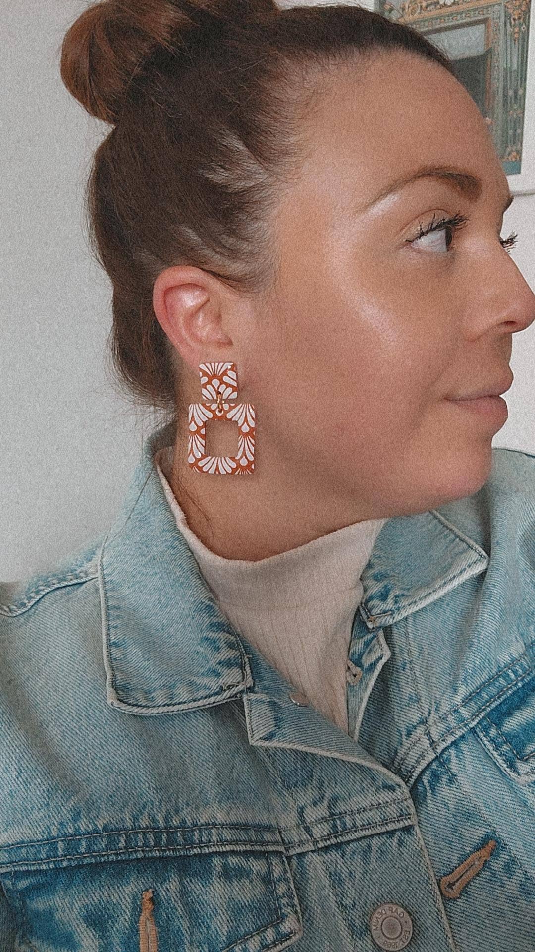 ChellasCreations – Brincos de argola por atacado – Brincos Pendentes Talavera Square - Inspirados no México2