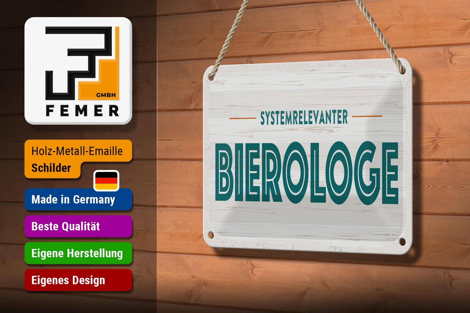 Femer - Wholesale Sign - Alcohol metal sign 18x12 cm system-relevant Bierologist decorative sign2