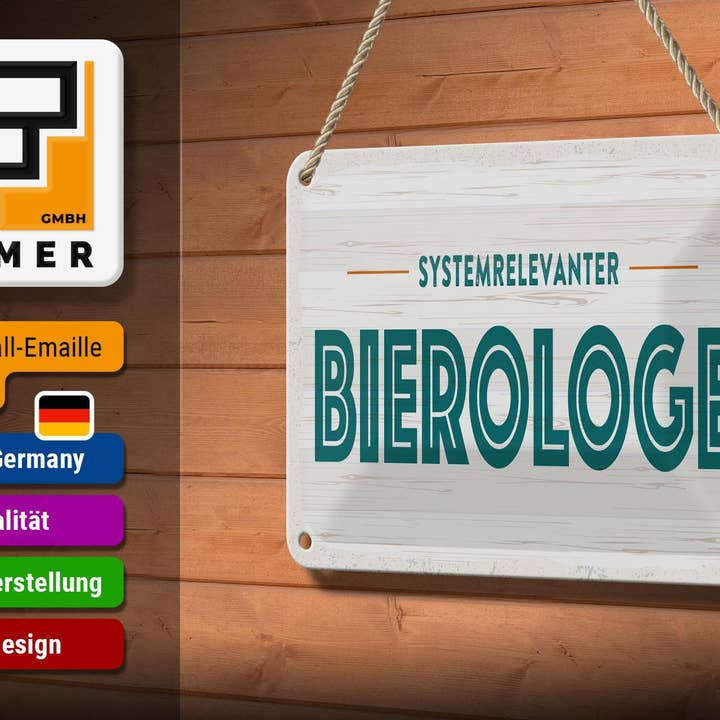 Femer - Wholesale Sign - Alcohol metal sign 18x12 cm system-relevant Bierologist decorative sign2