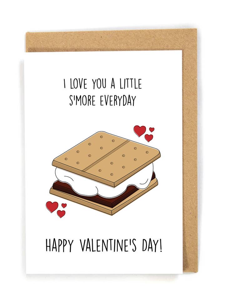 Carte de Saint-Valentin Smores pour la vente par DensenDesign