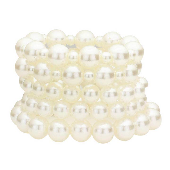5Pcs Pearl Stretch Bracelets for wholesale by Madeline Love