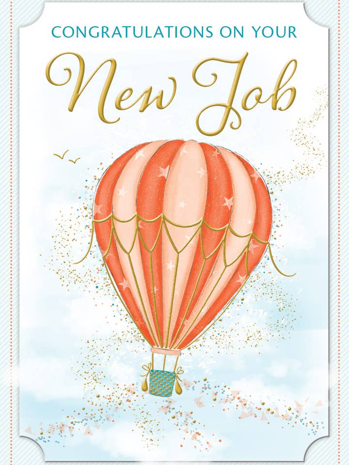 New Job Card, New Job, Hot-Air Baloon for wholesale by Piccadilly Greetings