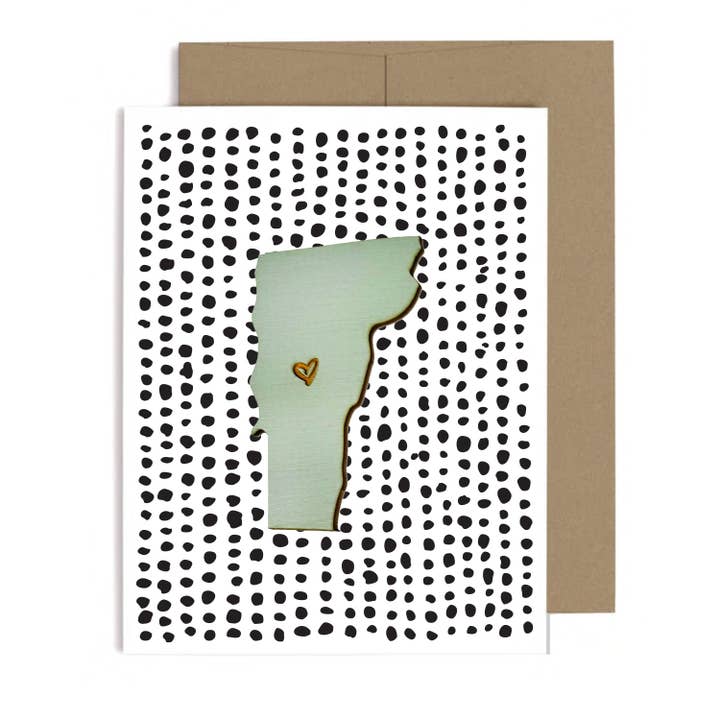 Aimant Coeur Vermont avec carte pour la vente par SnowMade