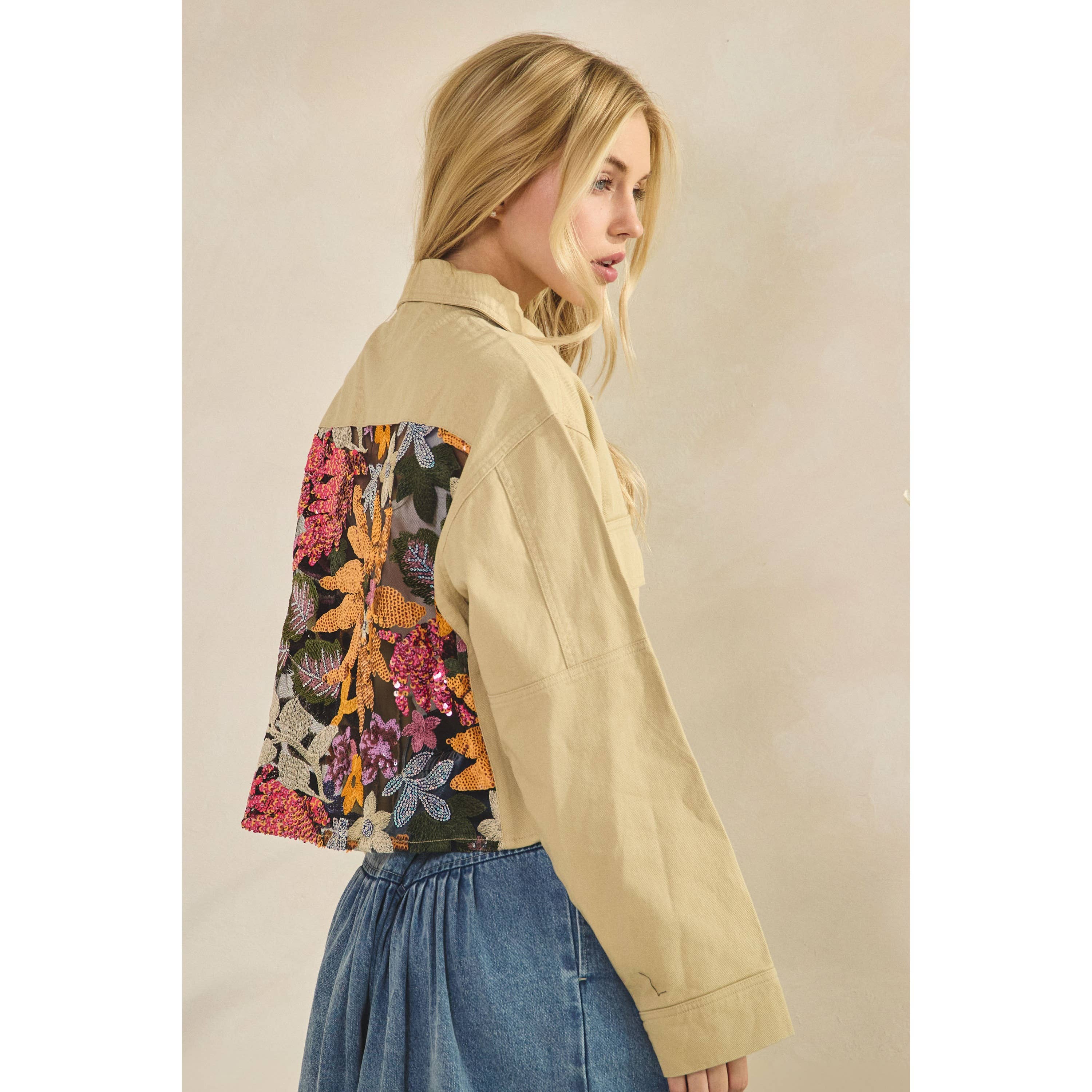 Veveret – Blusão - Mulher por atacado – Casaco com Contraste de Lantejoulas11