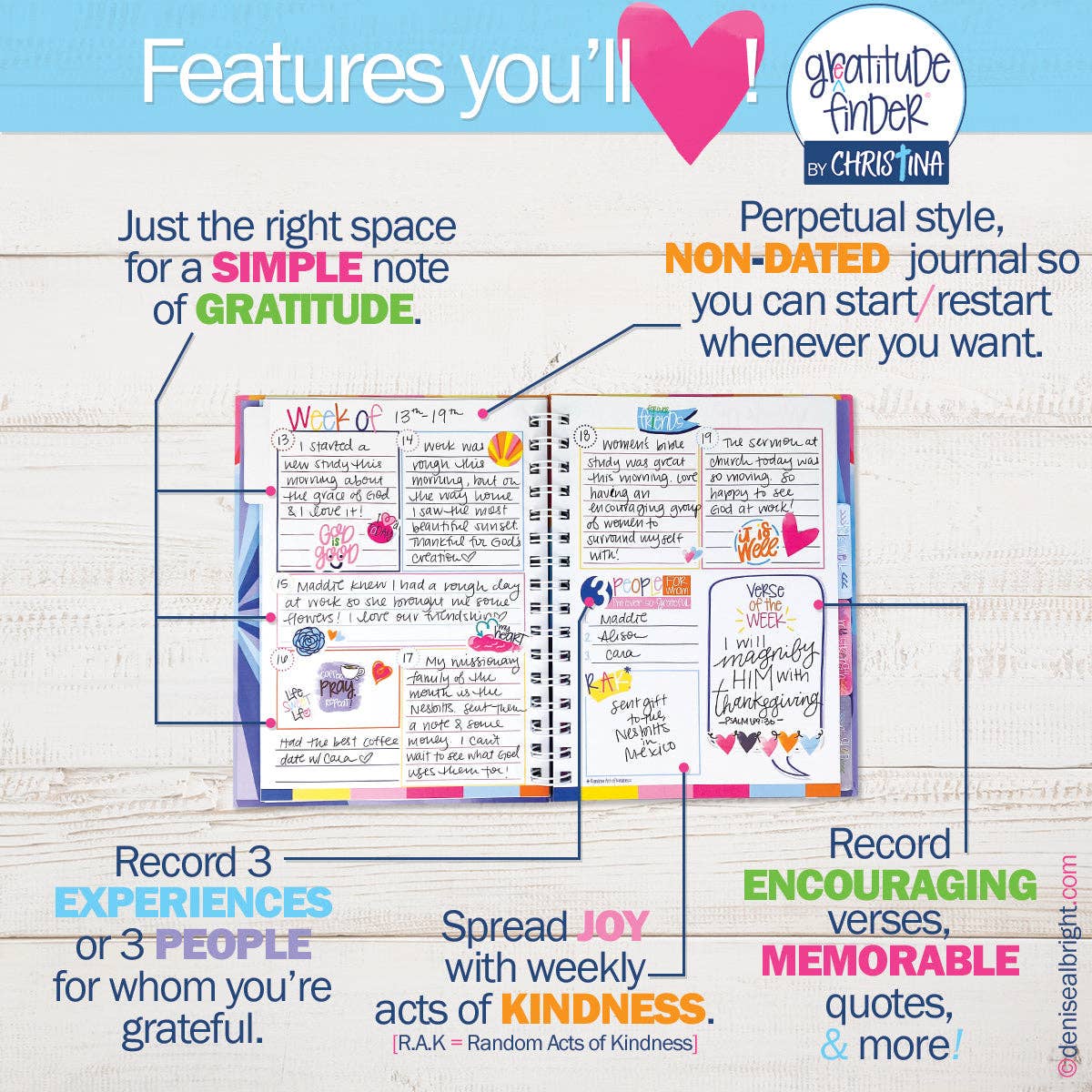 Denise Albright® - Wholesale Journal/Diary - Faith-Based Gratitude Finder® Journals | Open Stock15