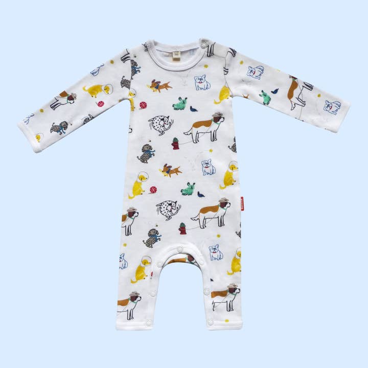 Baby Romper, Mixed Dogs Print Organic Newborn Clothing for wholesale by Estella