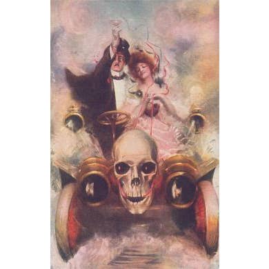 Impresión de Arte BV-379 Pareja Celebrando en Roadster Calavera para venta al por mayor de Found Image Press
