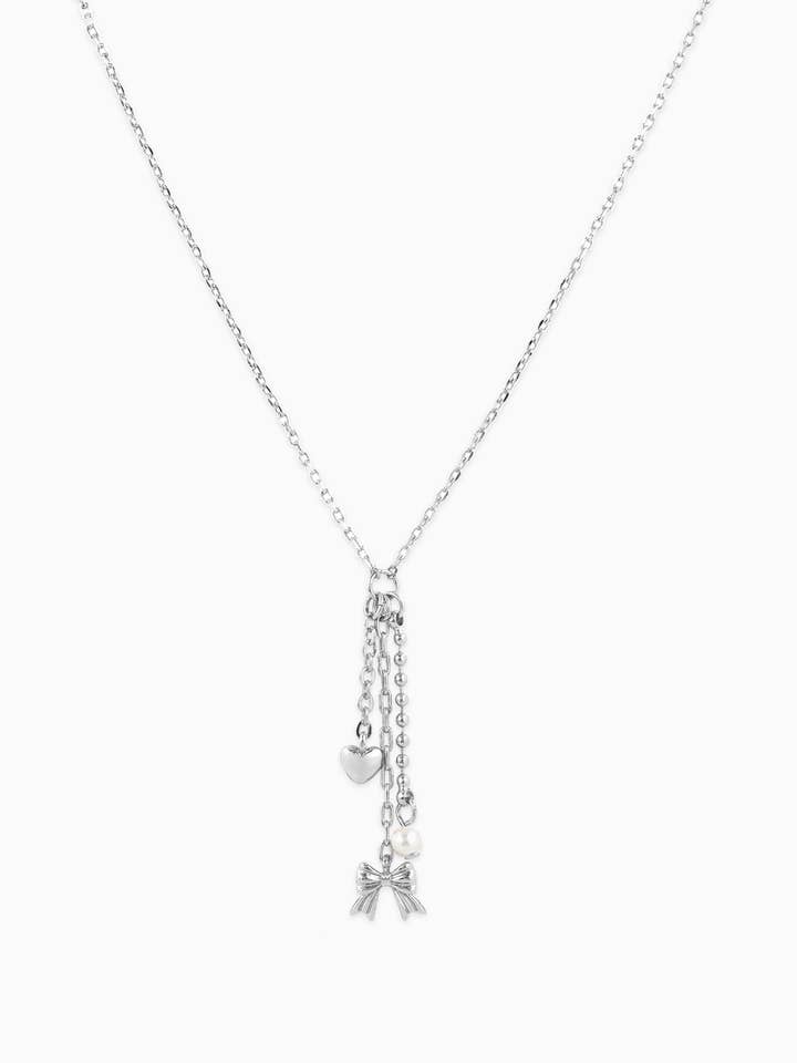 Collier Linéaire à Ruban Cœur en Y pour la vente par Sessori