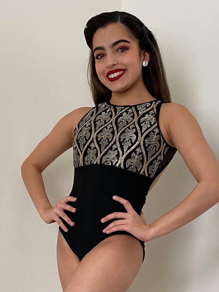 Sienna Leotard By FORM - Black and Gold edition for wholesale by Motionwear