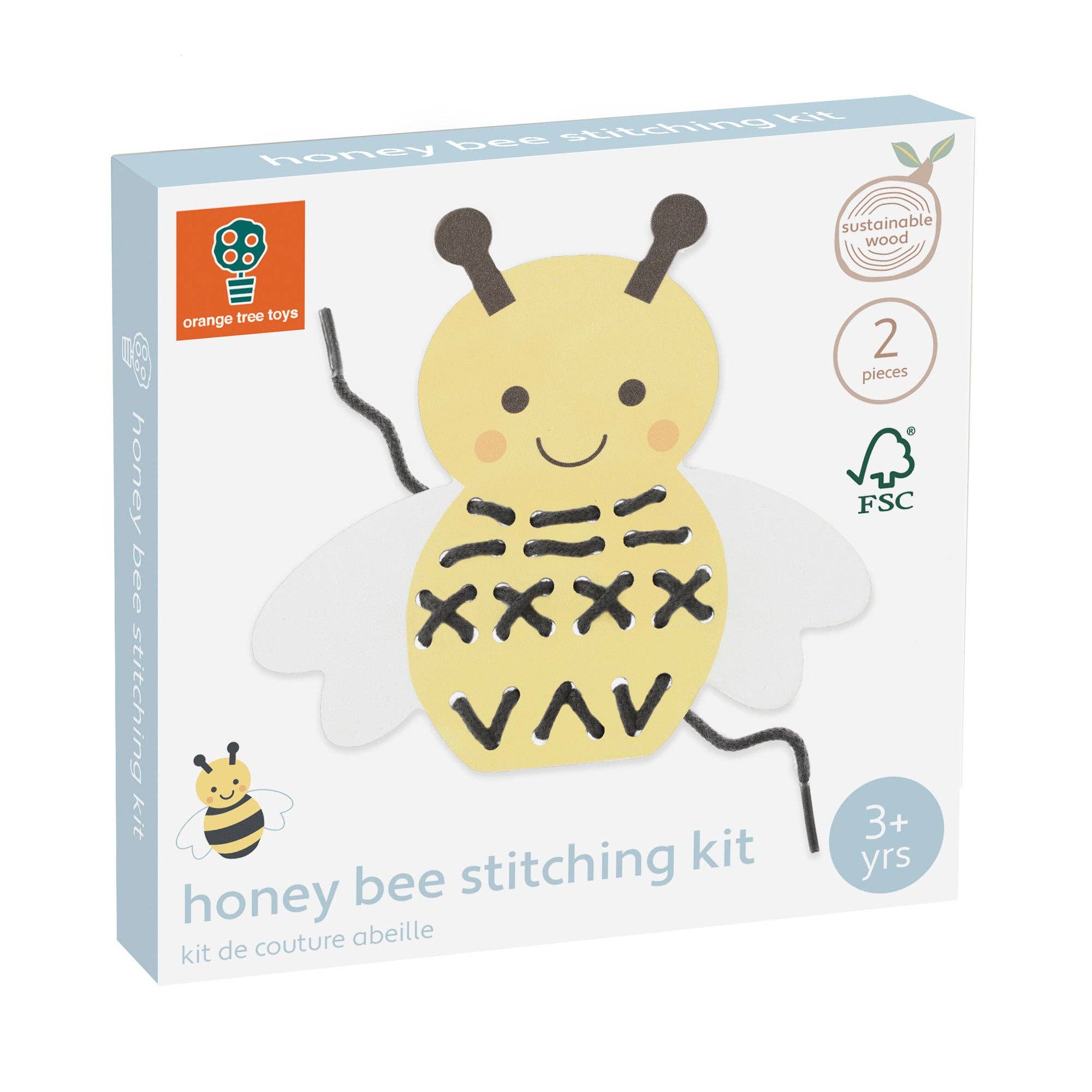 Orange Tree Toys – wholesale Embroidery/cross-stitch supplies – NEW Honey Bee Stitching Kit3