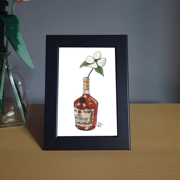 Virginia American Dogwood i Hennessy inramat 4x6 ”tryck för wholesale av Lee McGuire Art