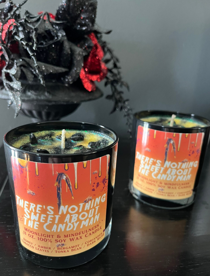 Moonlight & Mindfulness - Wholesale Jar/Filled Candle - Horror Movie Crystal Candles, 100% Soy Wax, Spooky Decor20