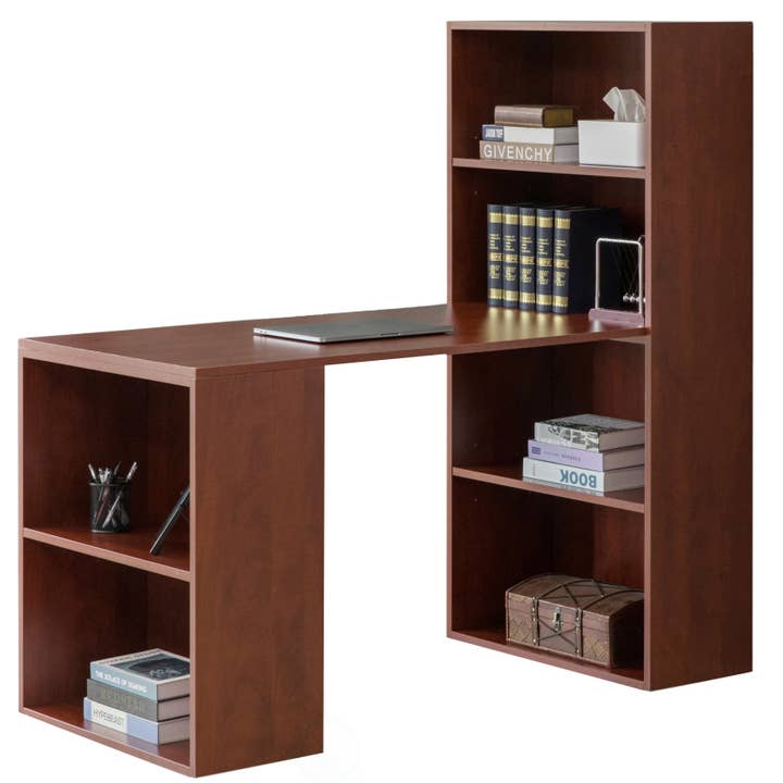 Quickway Imports - Wholesale Bookcase - Computer Writing Workstation Table with Combo Bookshelf Book