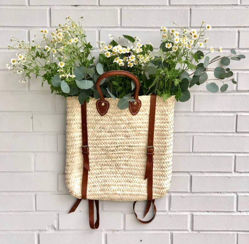 Mikwi – Großhandel Strandtaschen – Strandtasche aus Stroh mit Lederriemen - Rucksack aus Stroh8