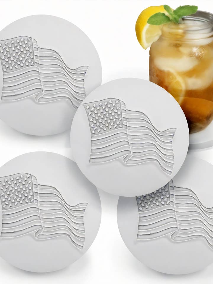 American Flag Drink Coasters for wholesale by McCarter Coasters