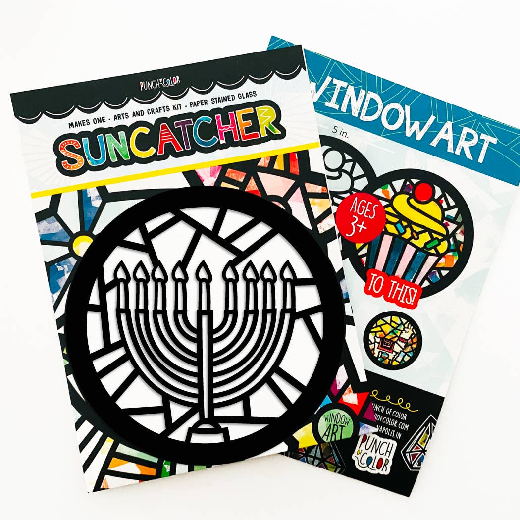 Punch of Color - Wholesale DIY Craft Kit - Kids - Menorah Suncatcher Kit2