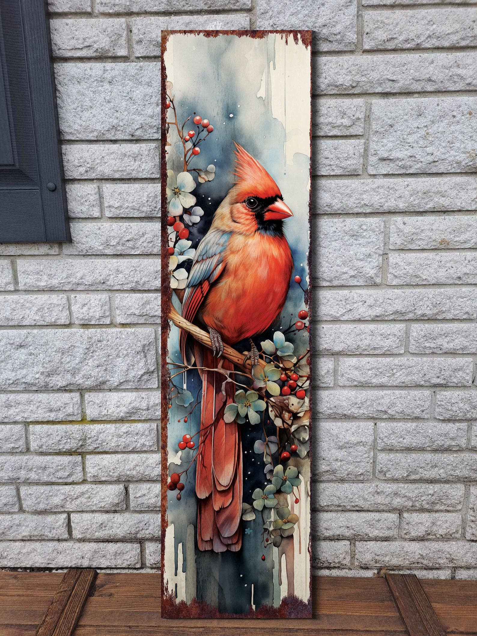 TX USA Corporation – Arte de parede de Natal por atacado – Placa de Boas-Vindas de Natal com Cardeal Vermelho para a Varanda | Presente de Decoração de Férias em Estilo Rústico5