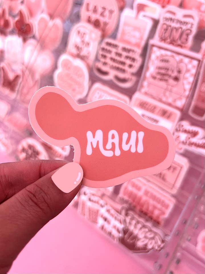 Autocollant/Magnet Rose de l'Île de Maui, 3x2,13" pour la vente par LAZYBOYPRINTS