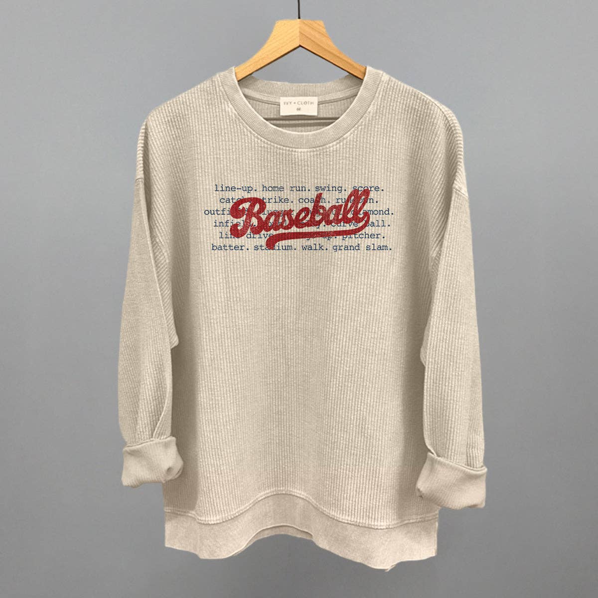 Ivy + Cloth - Wholesale Graphic Sweatshirt - Women's - Baseball Terms6