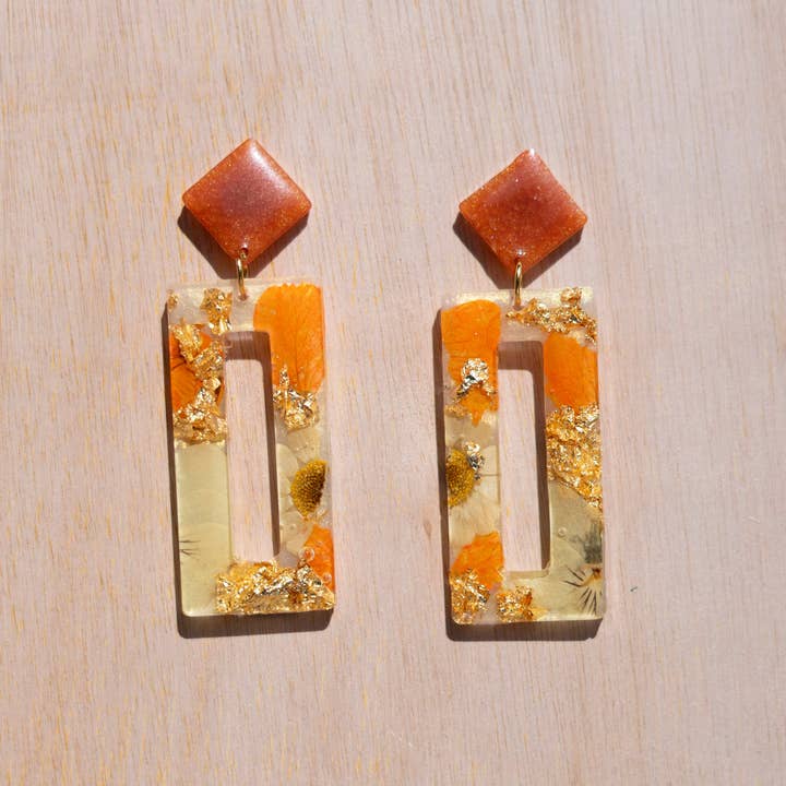 Pansyka Ohrringe mit echten getrockneten Blumen für den Großhandel von pansyka