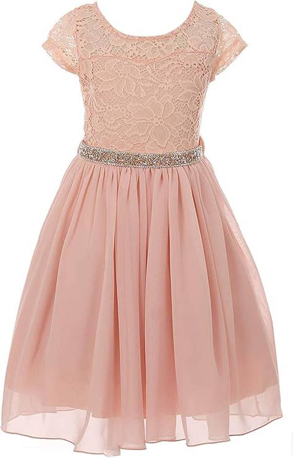 iGirlDress - Wholesale Dress - Kids - Floral Lace and Chiffon Flower Girl Dress 2-141