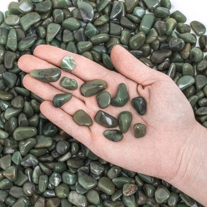 Tree of Life Gems - Vendita all'ingrosso Pietra/cristallo spirituale - NUOVO! Calcedonio verde burattato piccolo