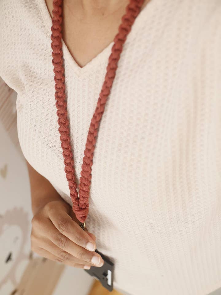 Handmade Macrame Lanyard for ID Badge | Boho Wristlet for wholesale by EDA Artisanship