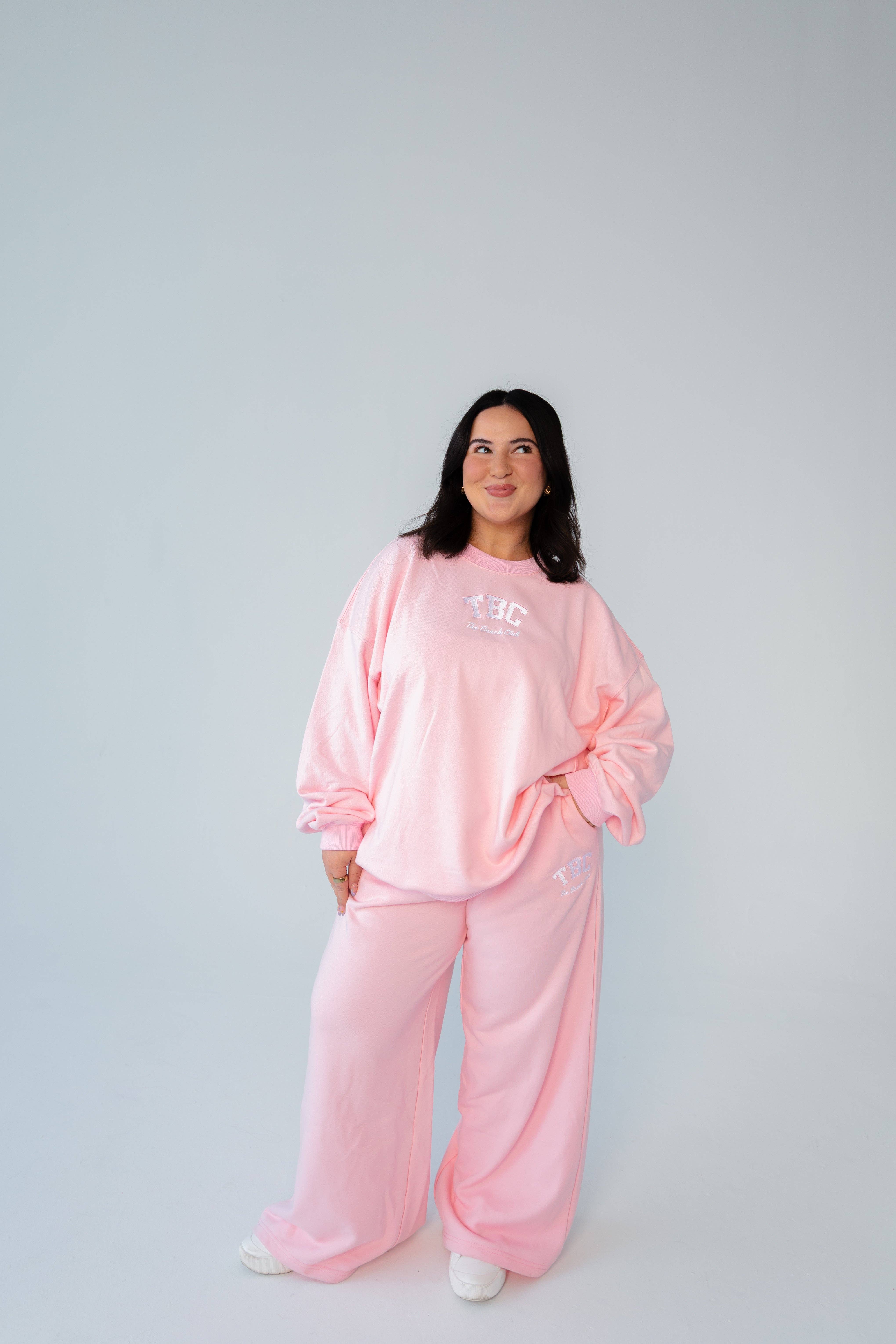 The Beach Club - Wholesale Lounge Sweatpants/Joggers - Women's - Baby Pink Staple Sweatpants4