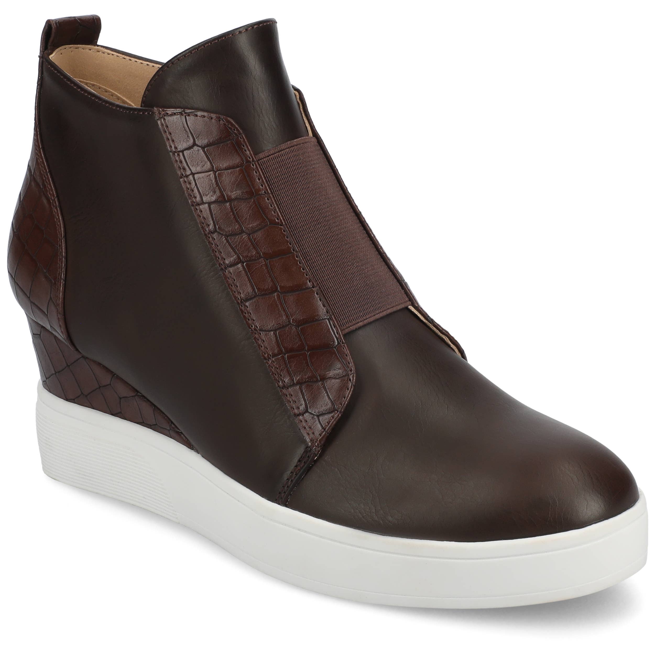 Journee - Wholesale Slip On Sneakers - Women's - Clara Wedge Sneakers In Faux Leather15