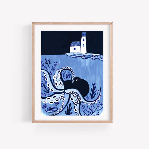 Sea Creatures Art Print for wholesale by The Artwork of Kristen Solecki