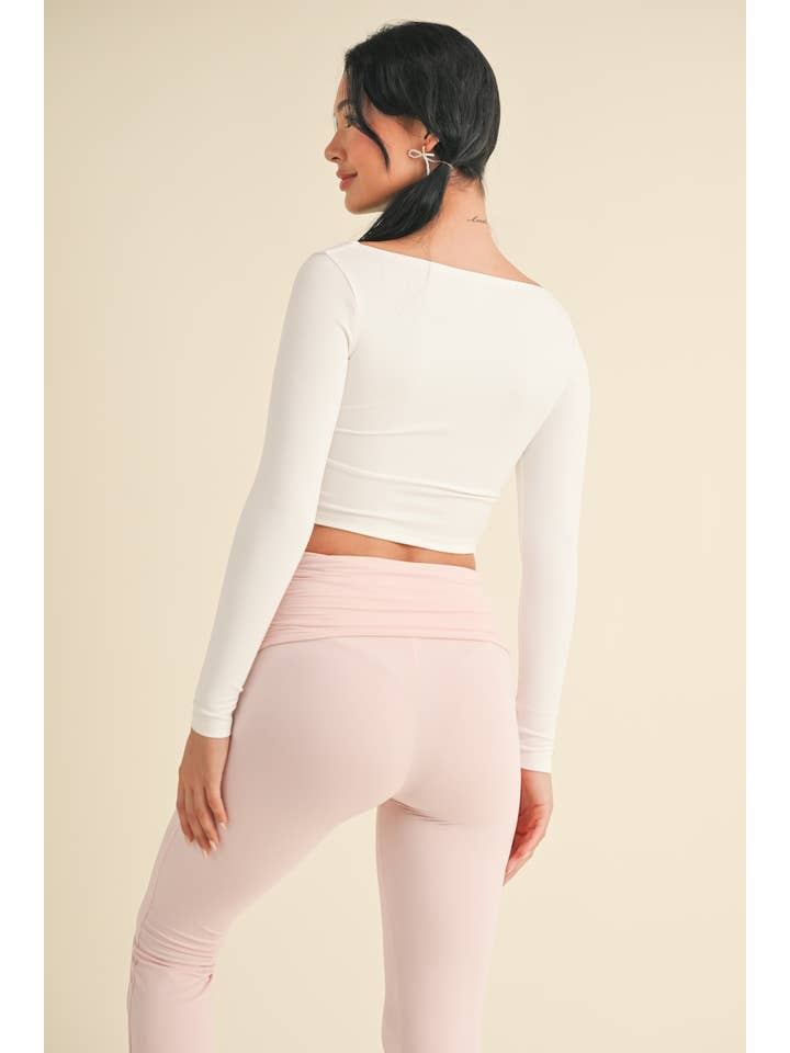 KIMBERLY C - Wholesale Athletic Top - Women's - Balletcore Long Sleeve Square Neck Top36