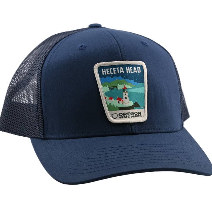 Heceta Head Trucker Hat for wholesale by Patchmarks