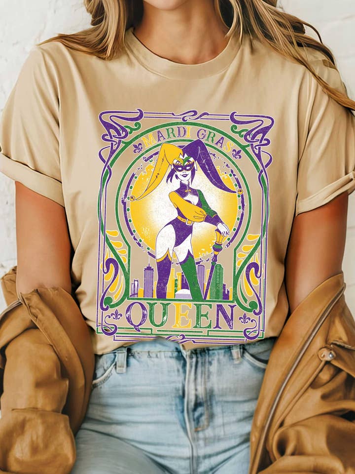 MARDI GRAS QUEEN GRAFISKA T-SHIRTS för wholesale av Rustee Clothing