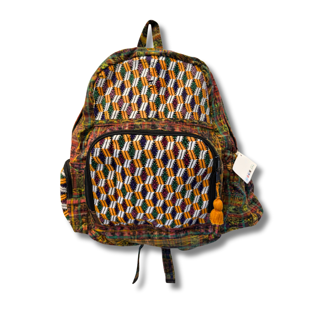 Lumily – Mochila - Mulher por atacado – Mochila de Tecido Reciclado Vulcão Huipil - Guatemala4