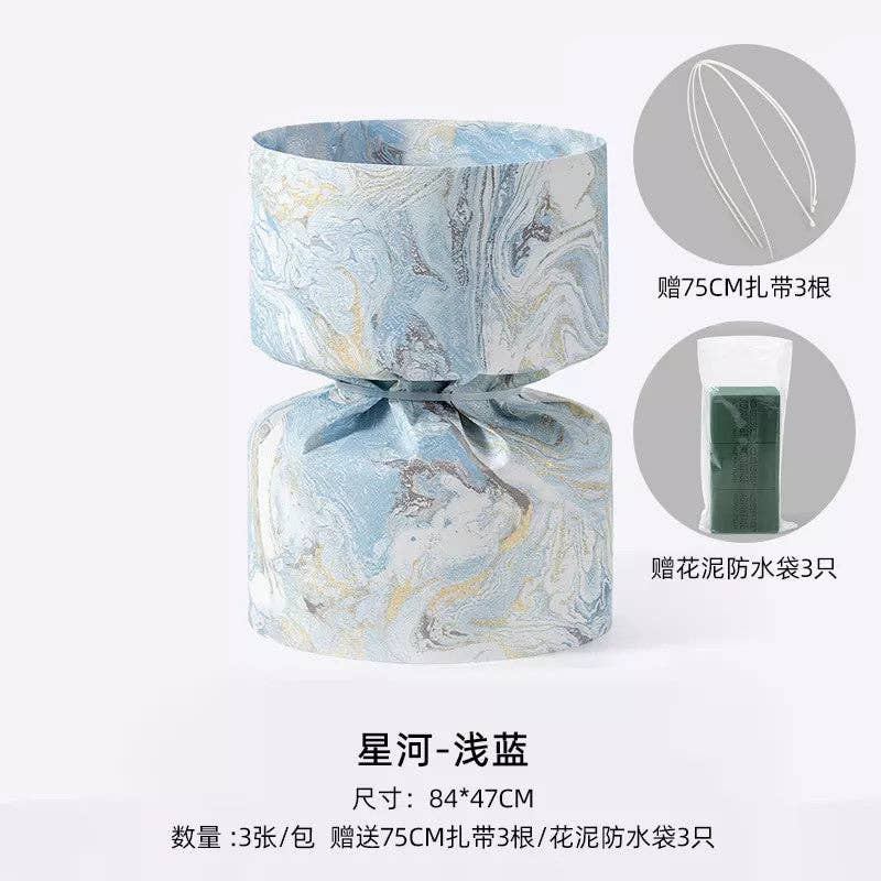 Elegant Design Supply - Wholesale DIY Craft Kit - Galaxy DIY Circular Flower Bouquet Wrapping Paper (3 sets/bag)13