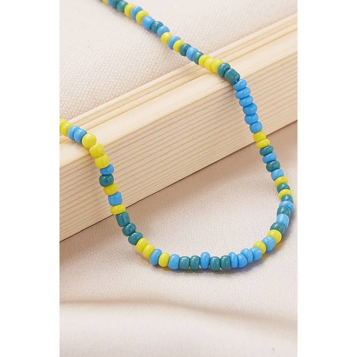 JOSSLYN by wall to wall - Wholesale Beaded/Pearl Necklace - SUMMER BEACH SINGLE BEADED NECKLACE | 40NK94316