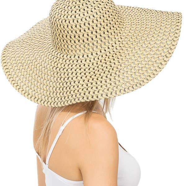 Cap Zone - Wholesale Straw Hat - Women's - Petite Open Weave Light-Weight Floppy Brim Sun Hat