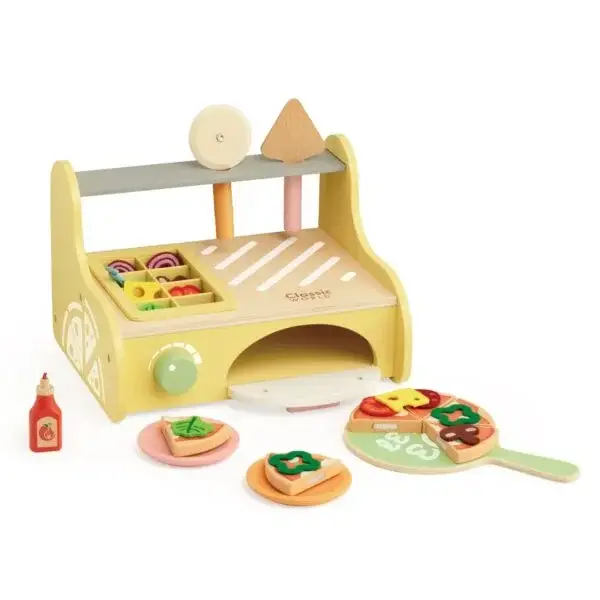 Hippychick – wholesale Wood toy – Child – Classic World Wooden Pizza Oven – Kids Pretend Play Food Toy1
