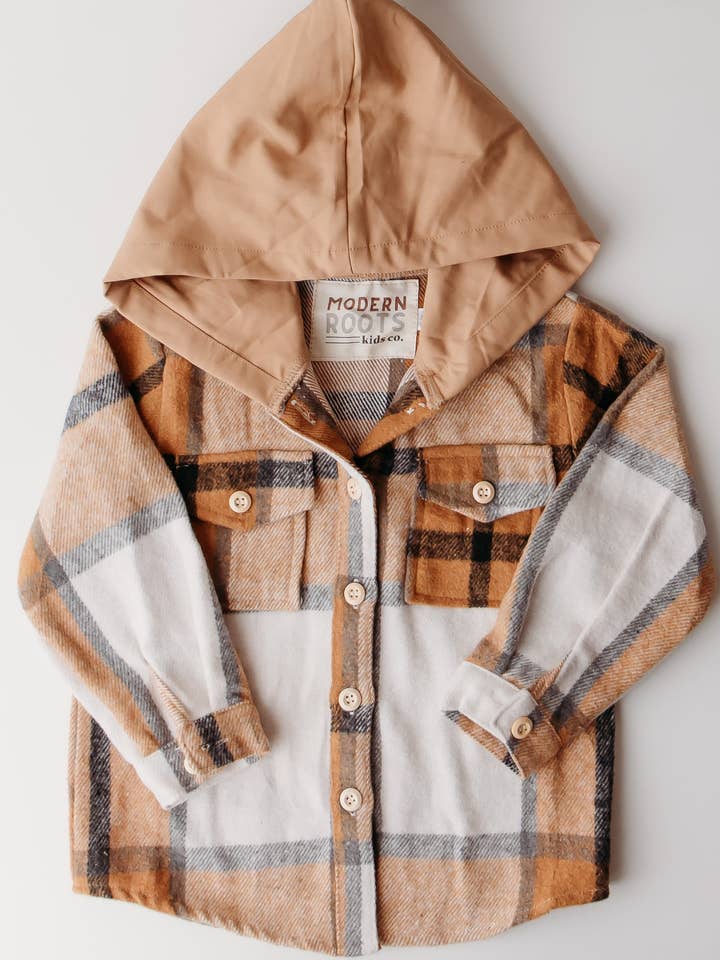 Flannel | LATTE for wholesale by Modern Roots Kids Co.