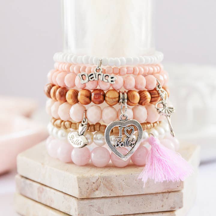 Handmade Beaded Bracelets Set - I Love Ballet for wholesale by Bohemian Bracelets