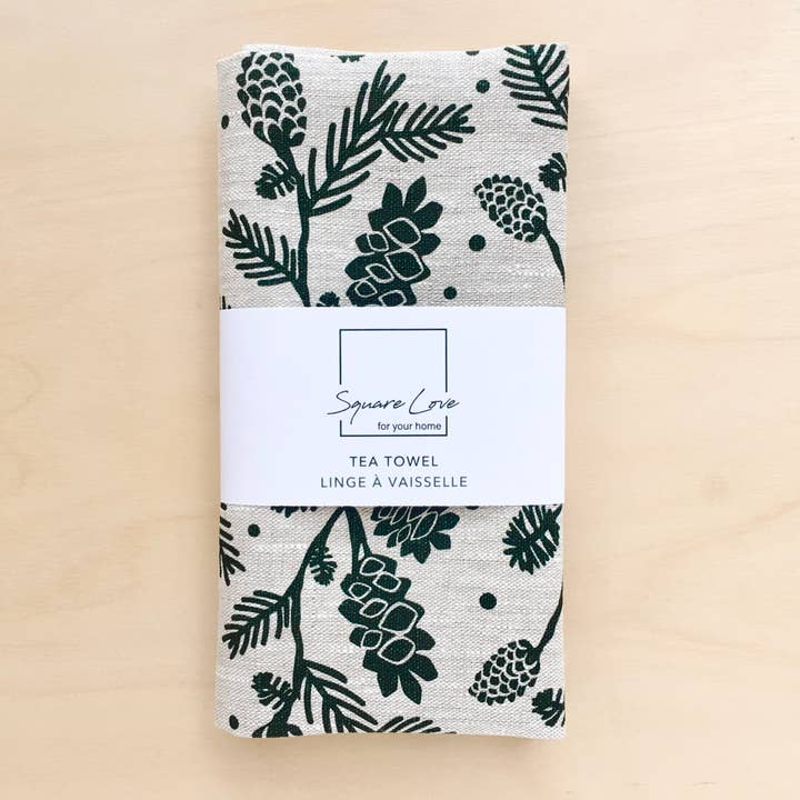 Borealis Tea Towel - 100% Linen for wholesale by Square Love