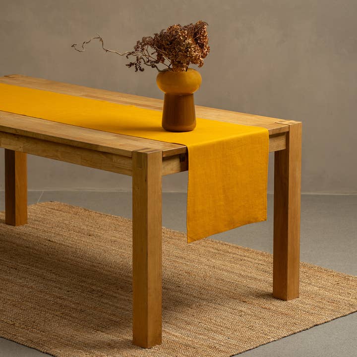 menique - Wholesale Table Runner - Linen Table Runner - Natural European Washed Table Linens