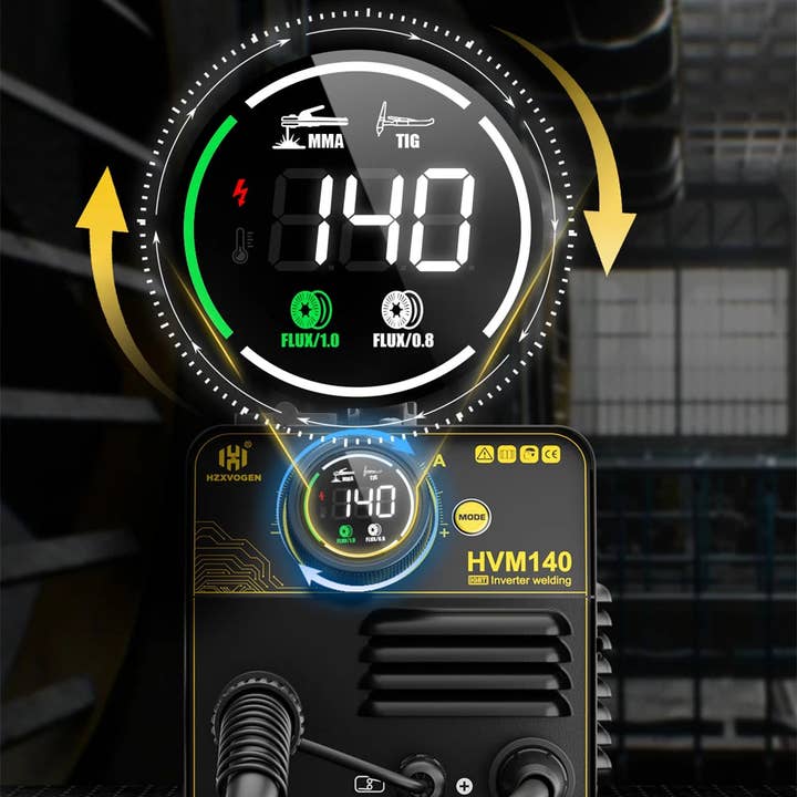 American Smart - Wholesale Kitchen Appliance - HZXVOGEN HVM140 3 in 1 Semi-Automatic Inverter Mig Welding Machine MMA/Gasless MIG/Lift TIG IGBT Non Gas Welder Synergy Tool25